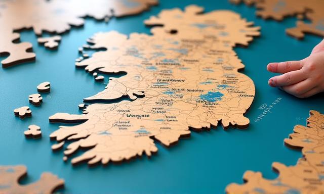 Custom wooden map puzzle of County Wexford